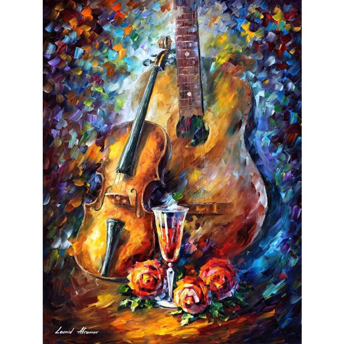 Large oil painting, art oil painting, guitar painting